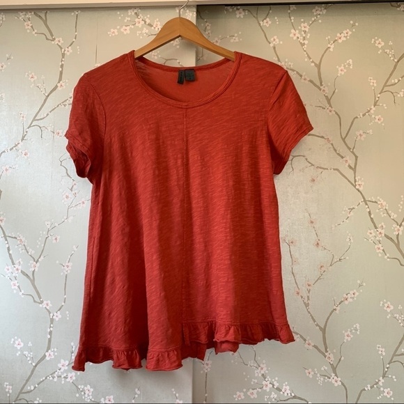 NEW Anthropologie Rufgled hem tee top medium shirt - Picture 2 of 6